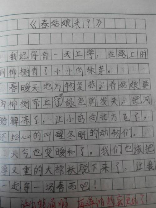春天来了一年级作文